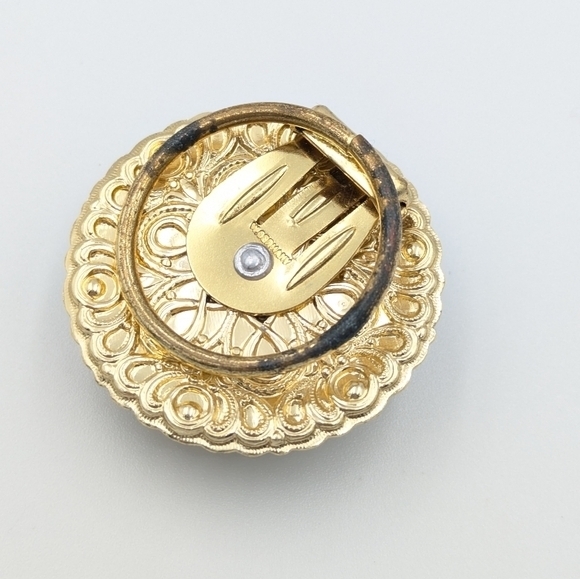 Vintage Gold Tone Filigree Scarf Clip-Western Germany - Picture 5 of 6